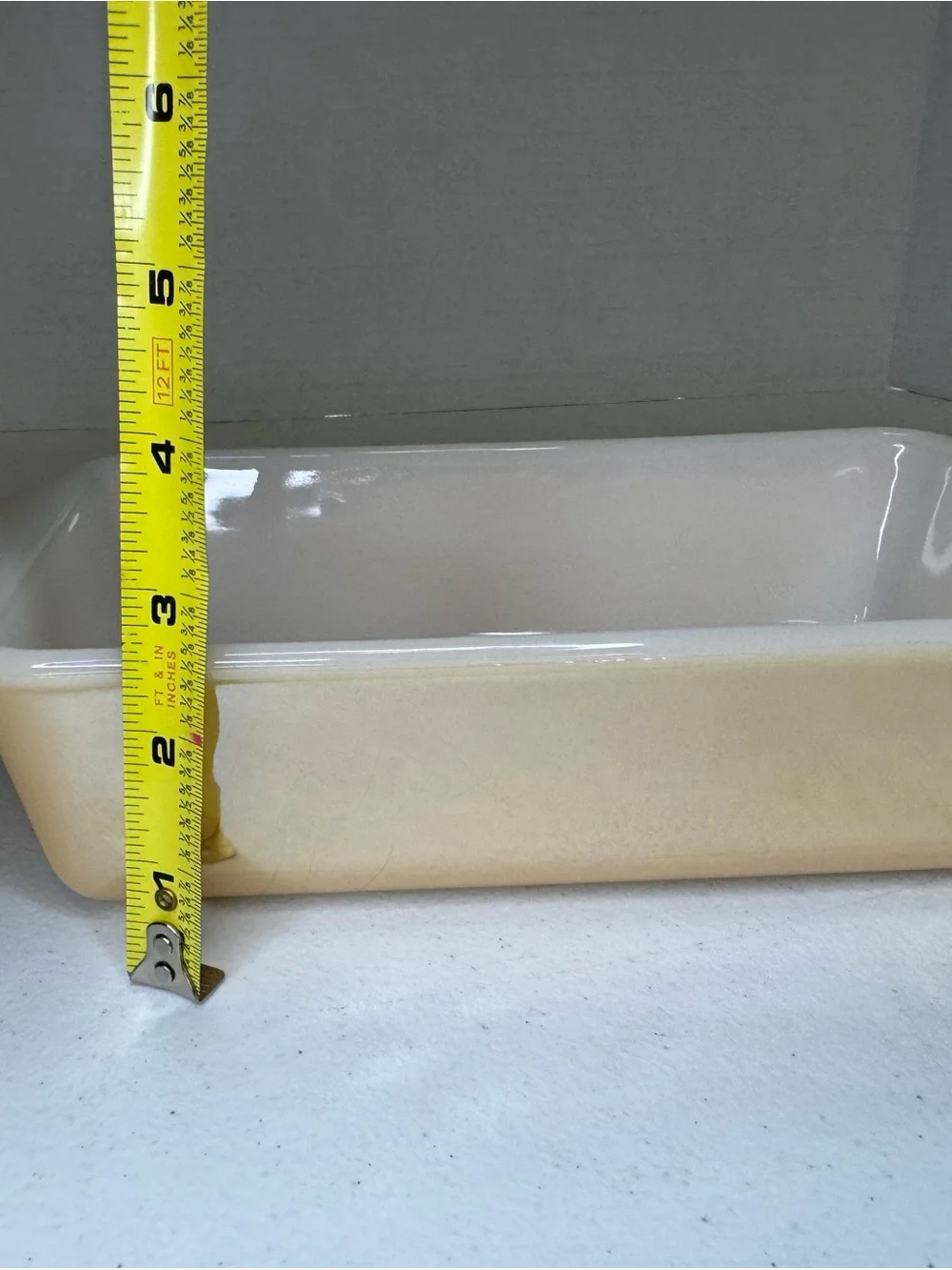 Vtg FIRE KING LOAF PAN 409 9” 1qt PEACH LUSTER ORANGE IRIDESCENT CASSEROLE BREAD